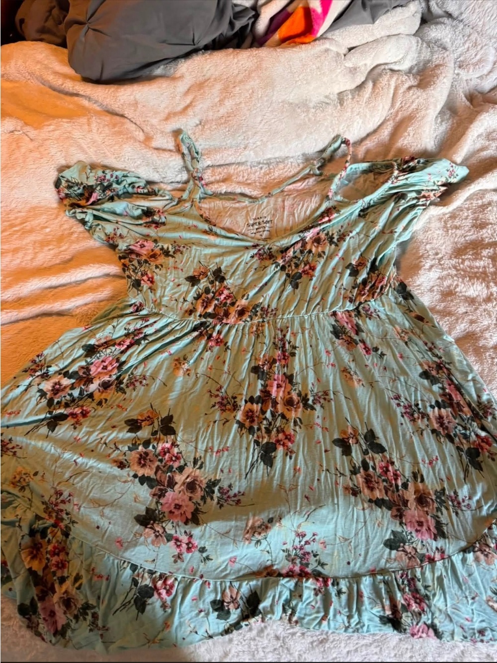 torrid Mint Green Floral Midi Dress with Pink Blooms